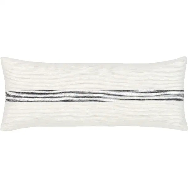 Porch & Den Verona Cotton Striped Lumbar Throw Pillow Cover - Black - 12"H x 30"W - Cover Only | Bed Bath & Beyond