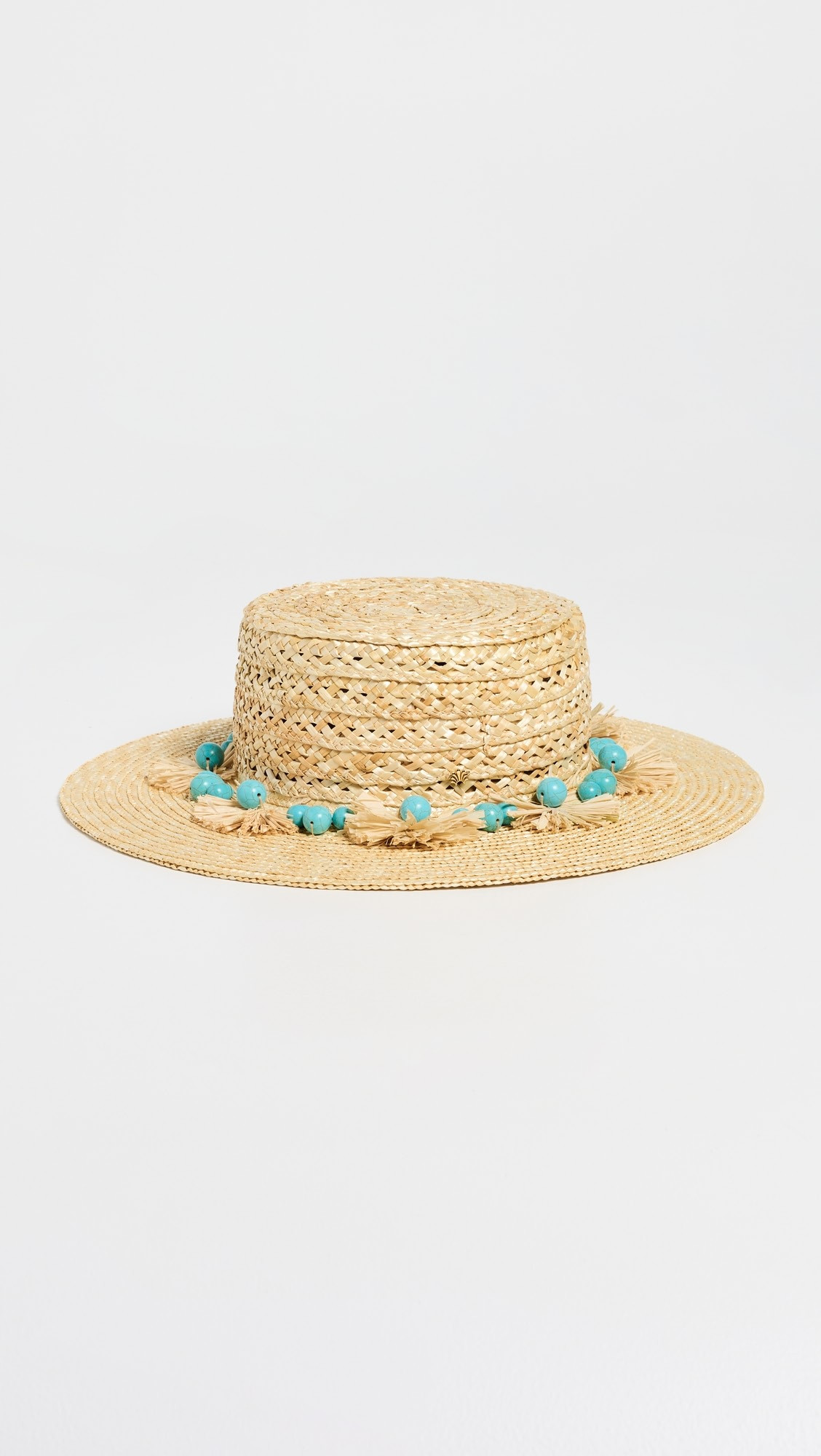 Turquoise Poms Straw Hat | Shopbop