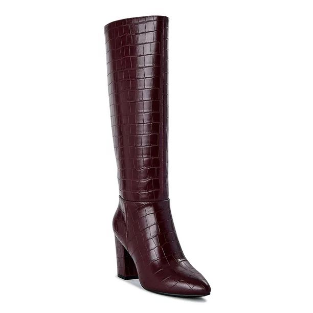 Scoop Women's Stove Pipe Knee High Croco Boots - Walmart.com | Walmart (US)