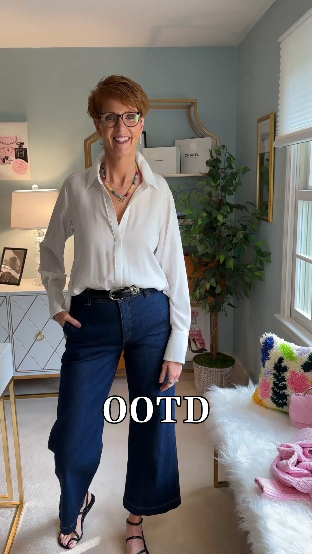 Outfit of the Day! 

Sizing for this video : 
Gibsonlook white shirt size medium
Loft Trouser Jeans size 8/29
Amazon Pink Cable Knit Sweater size large

A classic ootd, timeless outfit, elevated basics, loft trouser staples, white button up, pink cashmere, spring style, office wear, 

Hi friend! 👋 Thanks for your support! I’m so glad you’re here!
If you're tall, over 40, or just tired of fashion that doesn’t fit your life, you’re in the right place. I share classic, elevated outfit formulas that actually work on tall women (I’m 6’1” for reference!) and help you feel confident getting dressed again.
I am your resource for timeless, elevated fashion for women over 40 (and tall women)
Age: 55
Height: 6’1”
Tops: S/M
Bottoms: 8/10
Dresses: 8/M
Over 50 fashion, tall fashion, workwear, everyday outfits, timeless outfits, Classic Outfits

#LTKOver40 #LTKSeasonal #LTKWorkwear