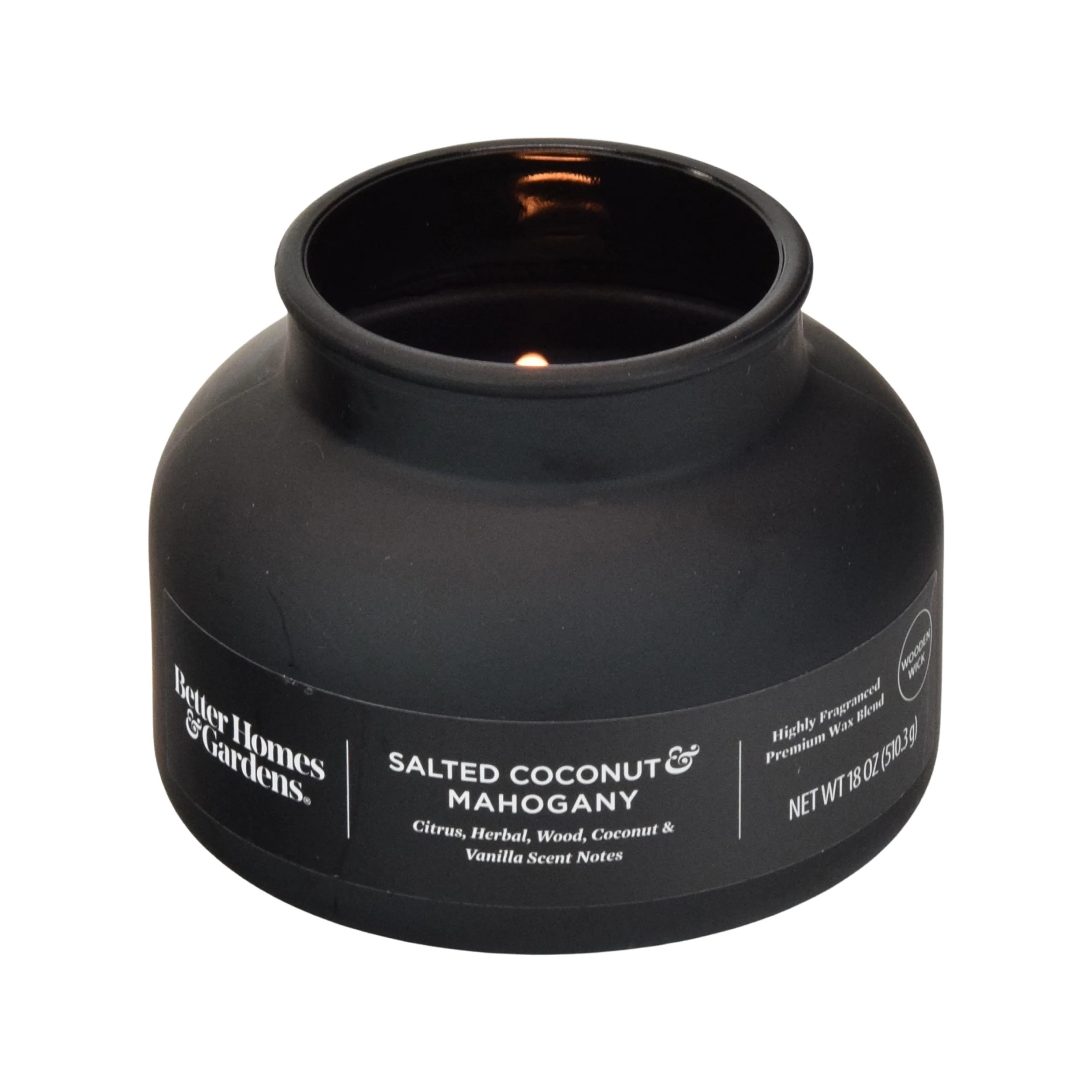 Better Homes and Gardens Salted Coconut Mahogany Scented Wooden Wick Bell Jar Candle 18oz. | Walmart (US)