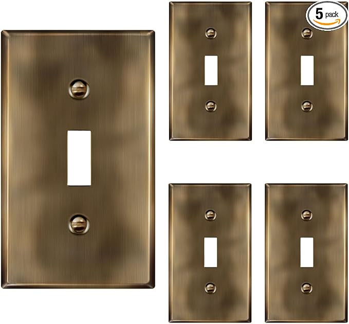 ENERLITES Toggle Light Switch Metal Wall Plate, Stainless Steel Switch Cover, Corrosion Resistant... | Amazon (US)
