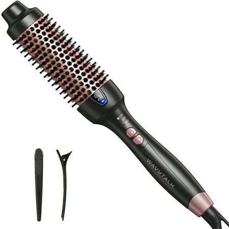 Wavytalk Thermal Brush for Blowout Look 1 1/2 inch Ionic Heated Nylon Brush Get Natural Curls Rose Gold | Walmart (US)
