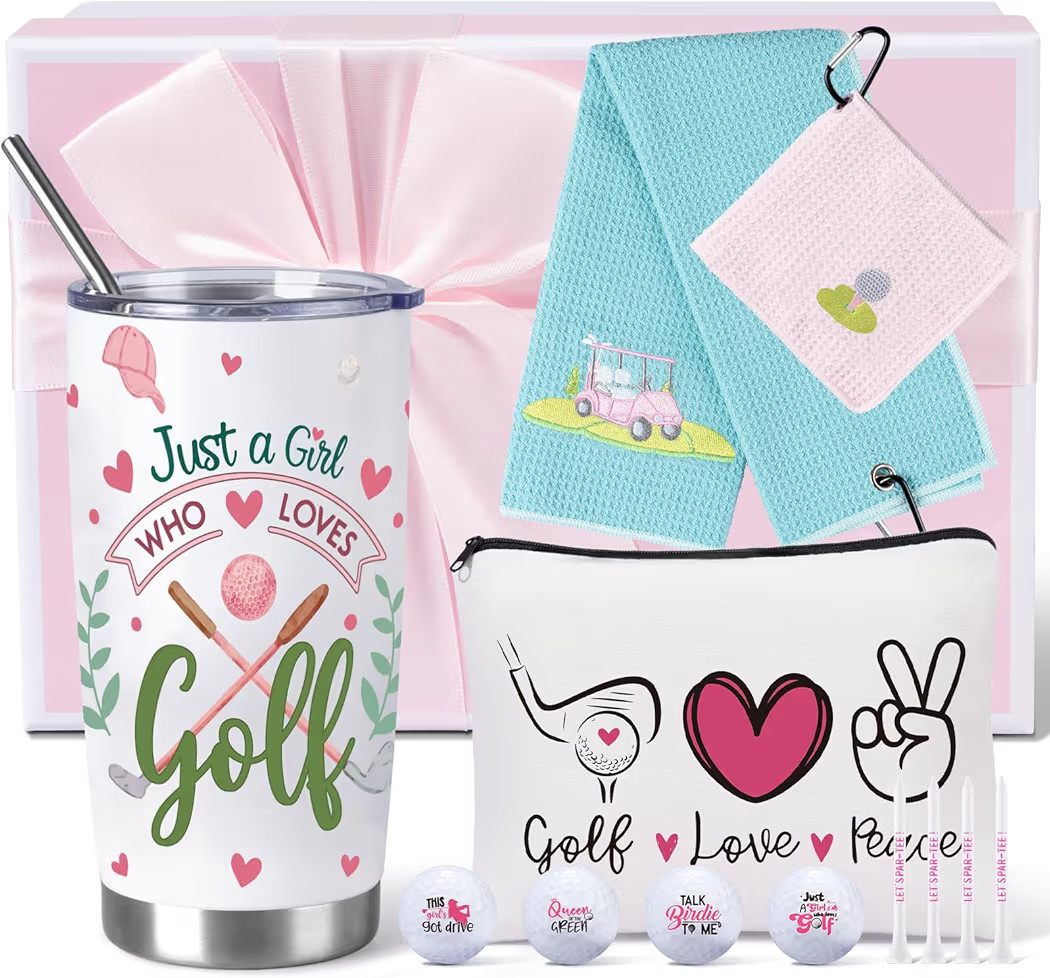 Golf Gift Set for Women, 12PCS Golf Accessories Kit with 20 OZ Golfing Tumbler, Towel, 4 Designed... | Amazon (US)