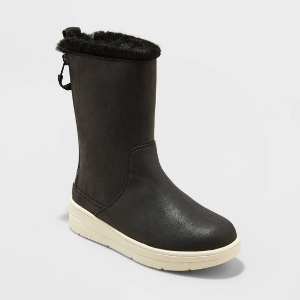 Girls' Olive Double Zipper Slip-On Winter Shearling Style Boots - Cat & Jack™ | Target