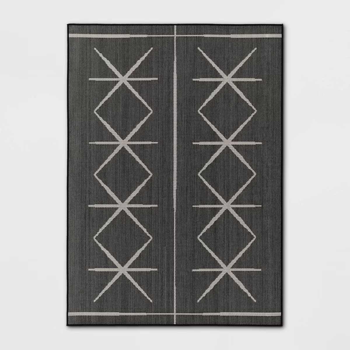 Modern Crisscross Rectangular Woven Indoor Outdoor Rug Black - Threshold™ | Target