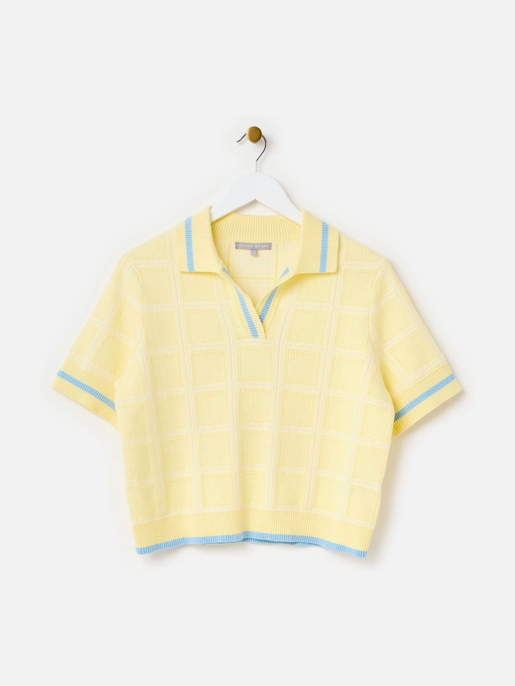 Oliver Bonas Oliver Bonas Yellow Butter Collared Knitted Top | Next EU