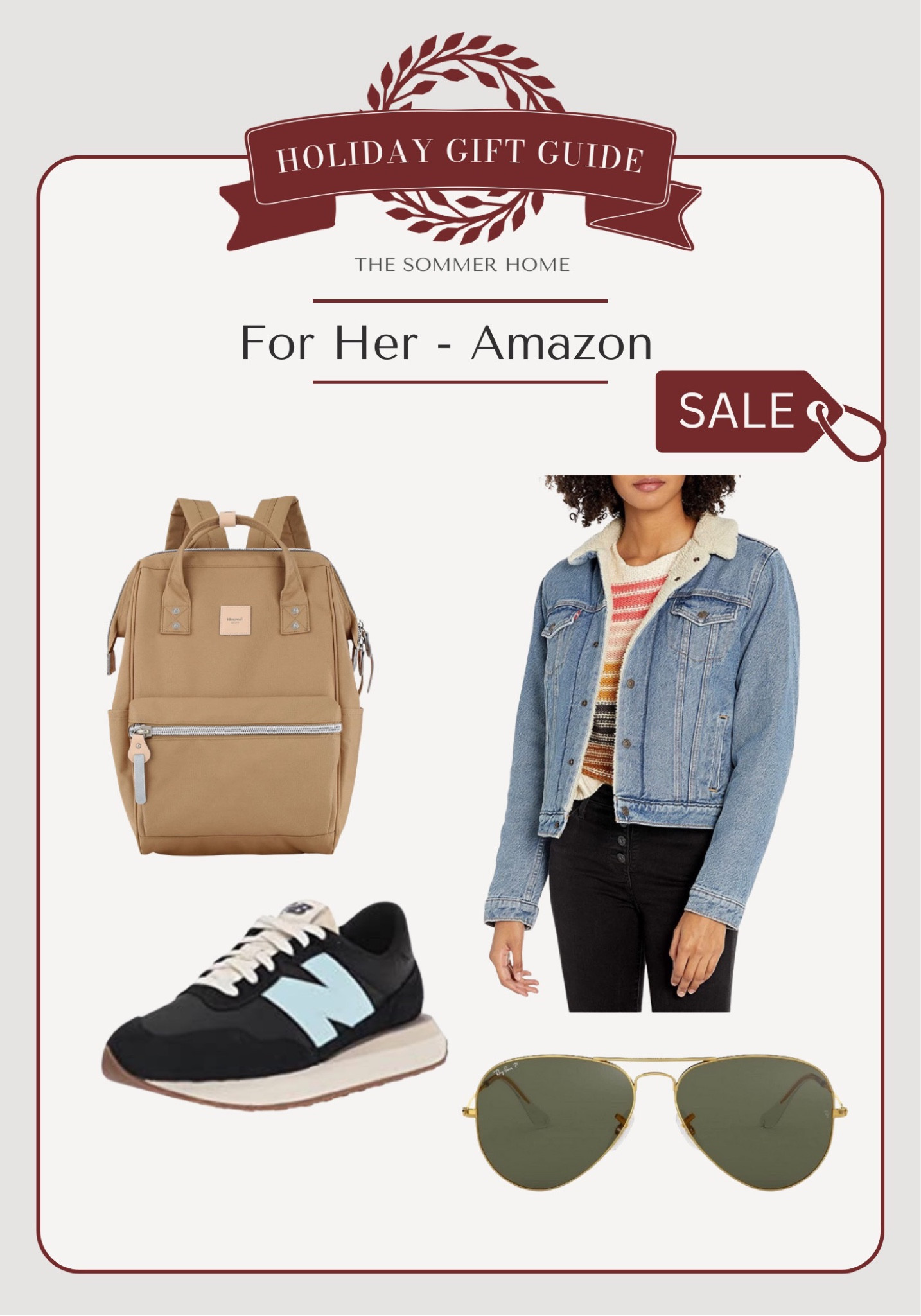 Gift guide, gifts for her, Levi jacket, New balance sneakers, aviator sunglasses, Ray-Ban sunglasses 

#LTKsalealert #LTKGiftGuide #LTKHoliday