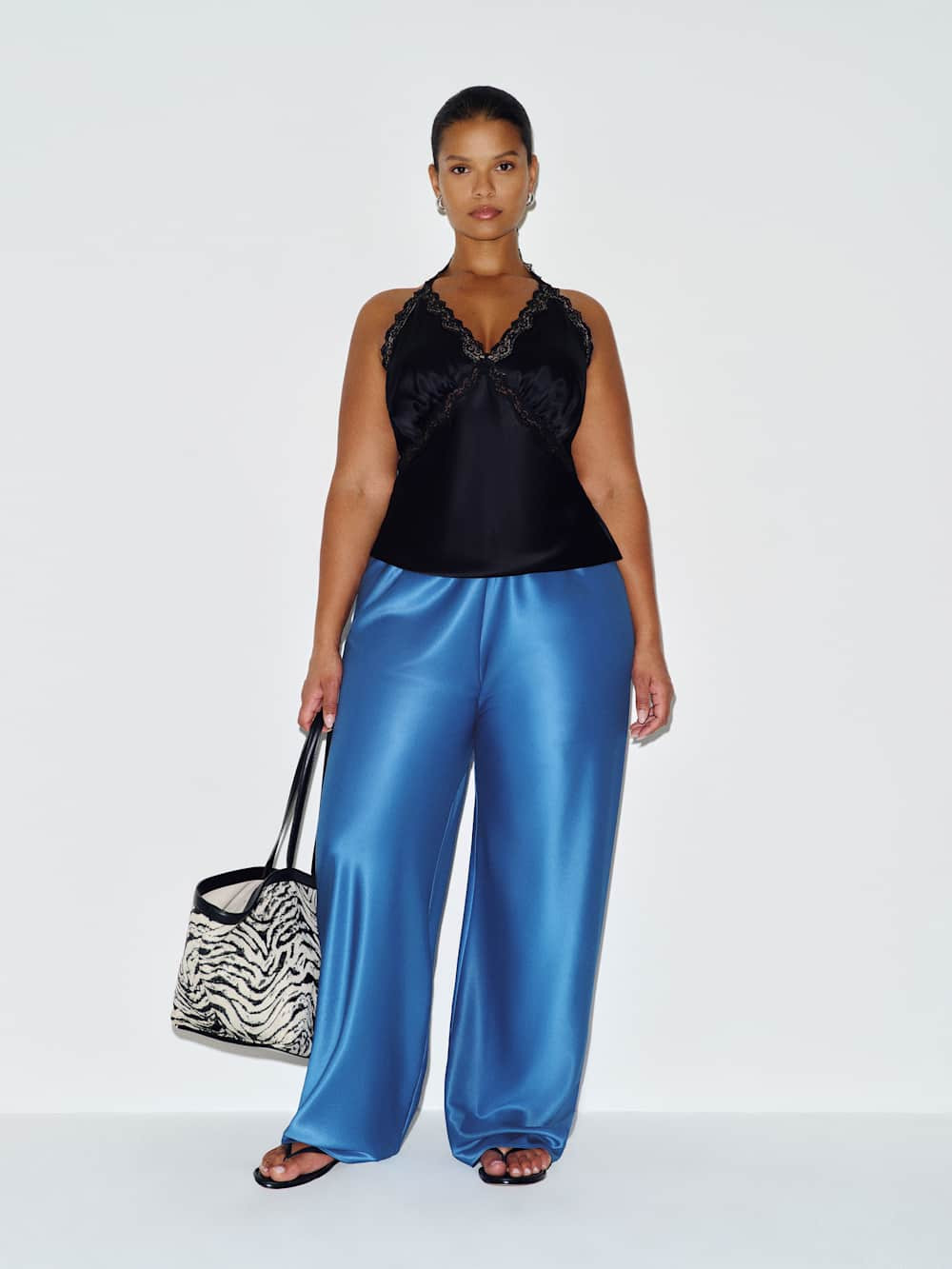 Gale Satin Mid Rise Bias Pant Es | Reformation (Global)