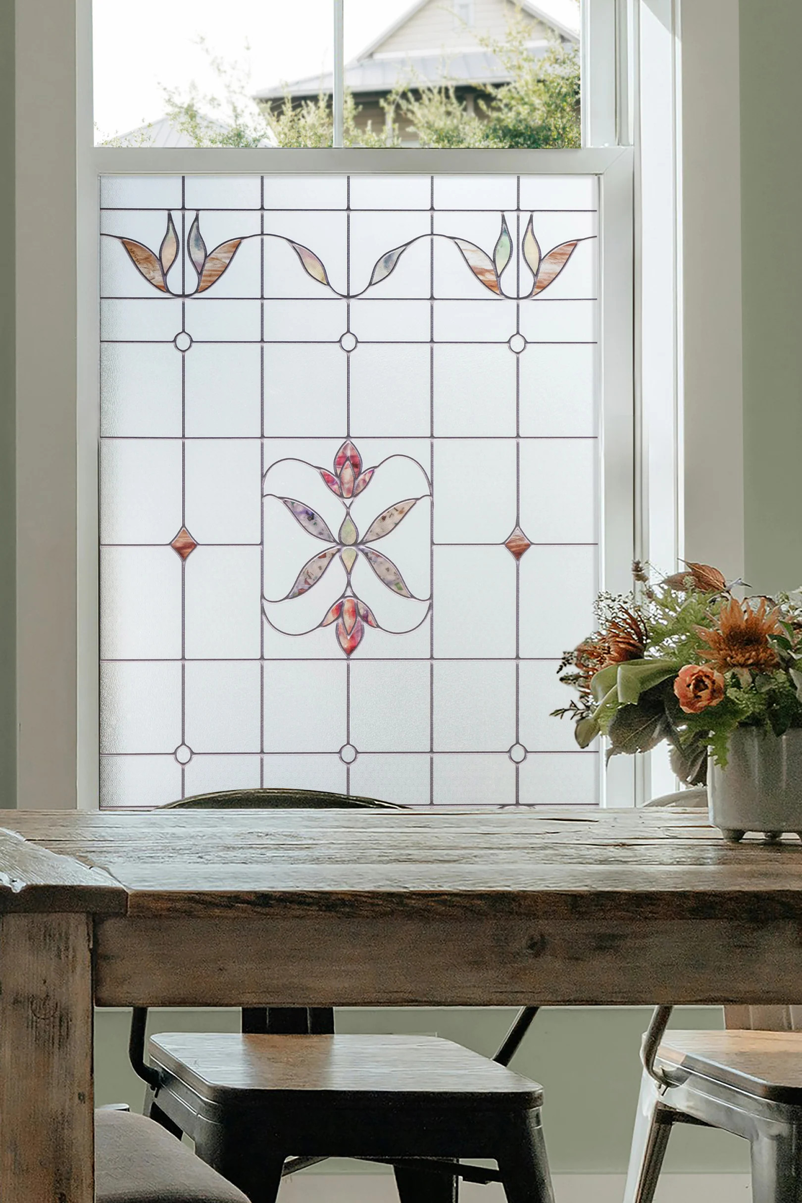 Heritage | Window Film with Colorful Stained Glass Pattern | Made in USA | Artscape