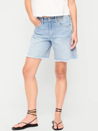 High-Waisted OG Jean Cut-Off Shorts -- 7-inch inseam | Old Navy (US)