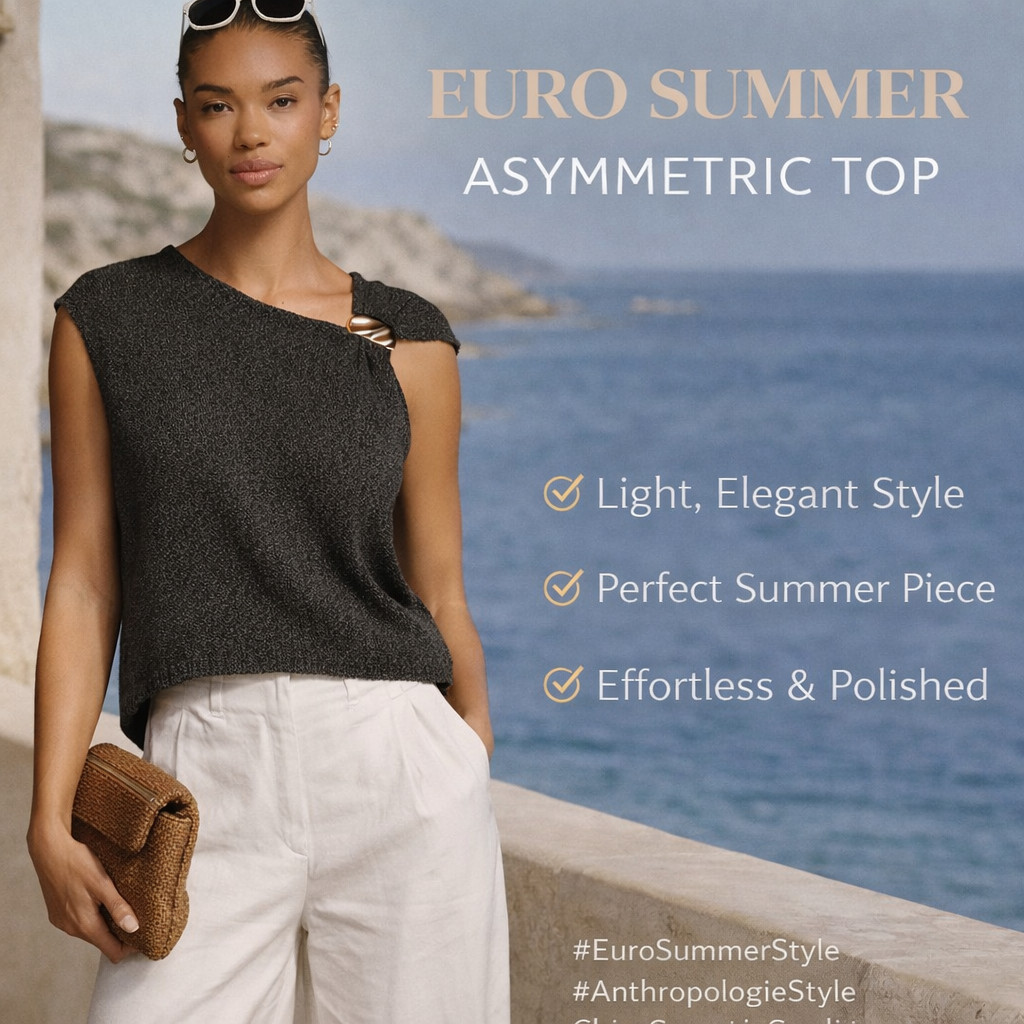 The Anthropologie Asymmetric Hardware Sweater Tank is the perfect elevated piece for chic summer outfits. The modern one-shoulder silhouette and metallic hardware detail create a sophisticated look that pairs effortlessly with skirts, linen trousers, or tailored shorts for polished European-inspired style.

#EuroSummerStyle #AnthropologieStyle #AsymmetricTop #ChicOutfit #VacationStyle #MinimalFashion #ElevatedBasics #ModernStyle #SummerOutfit #EffortlessChic 

 #LTKSpringSale #LTKSeasonal