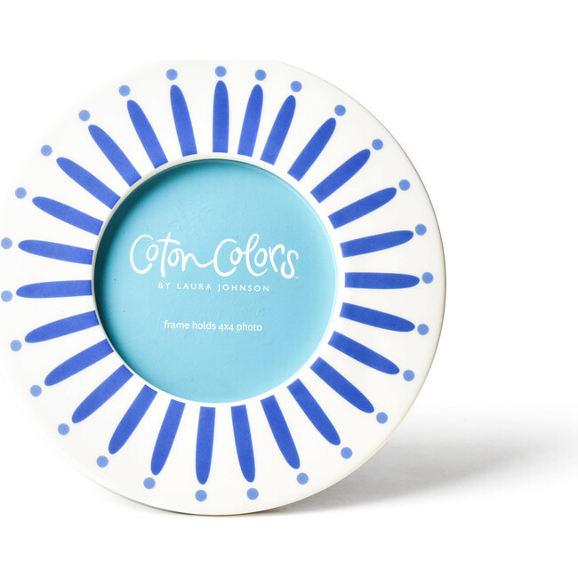 Iris Blue Burst Round Frame | Maisonette