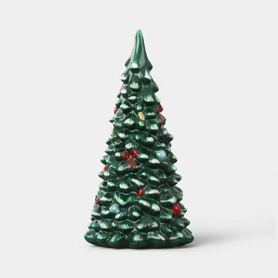 Large Decorated Earthenware Christmas Tree Green - Threshold™ | Target