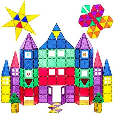 Playmags 3D Magnetic Blocks for Kids Set of 100 Blocks to Learn Shapes, Colors, & Alphabet STEM M... | Amazon (US)