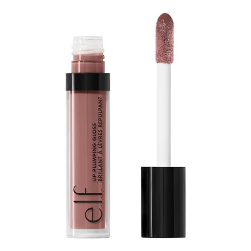 e.l.f. Lip Plumping Gloss, High-Shine Liquid Lip Color, Creates Fuller Lips & A Plumper Pout, Moisturizing Formula, Vegan & Cruelty-Free, Praline | Amazon (US)