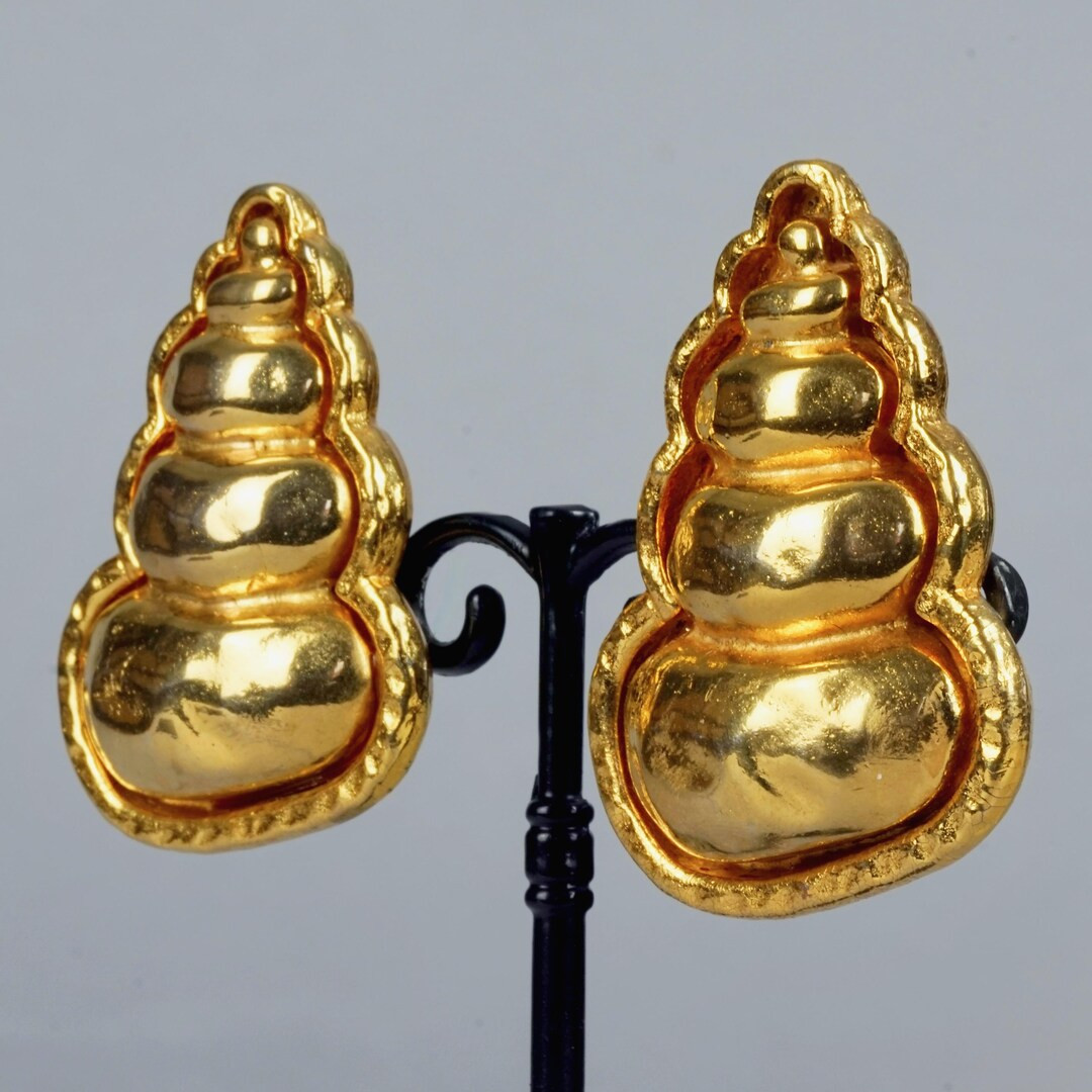 Vintage EDOUARD RAMBAUD Conch Shell Earrings | Etsy (US)