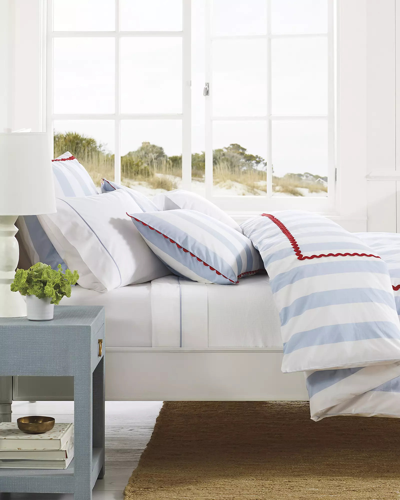 Beach Club Stripe Percale Duvet Cover | Serena and Lily