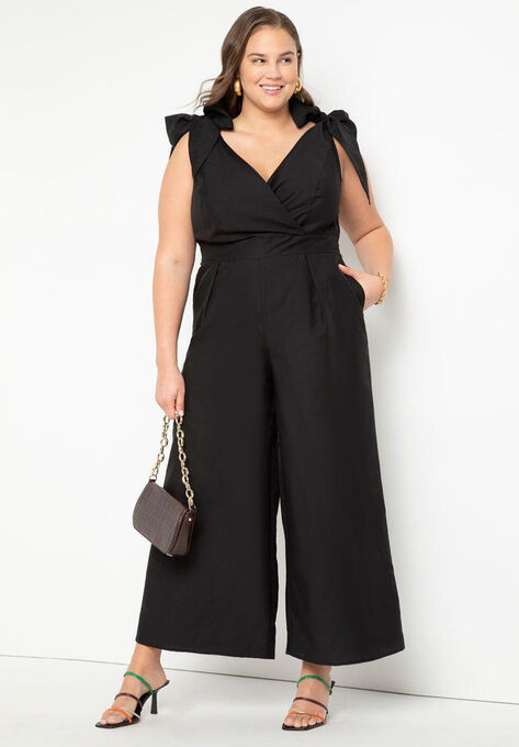Tie Strap Wide Leg Jumpsuit | Eloquii