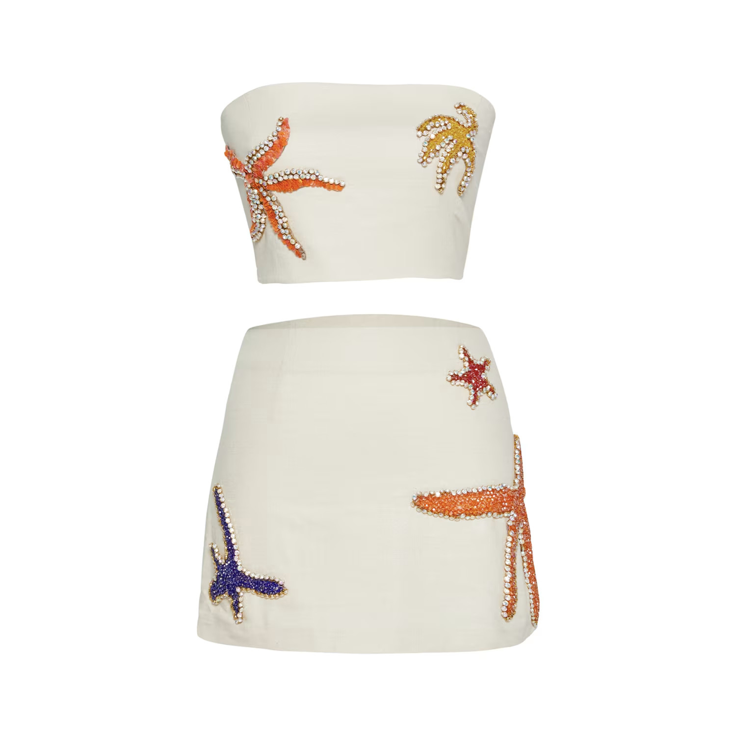 Scylla Embellished Co-Ord Set Beige | Wolf & Badger