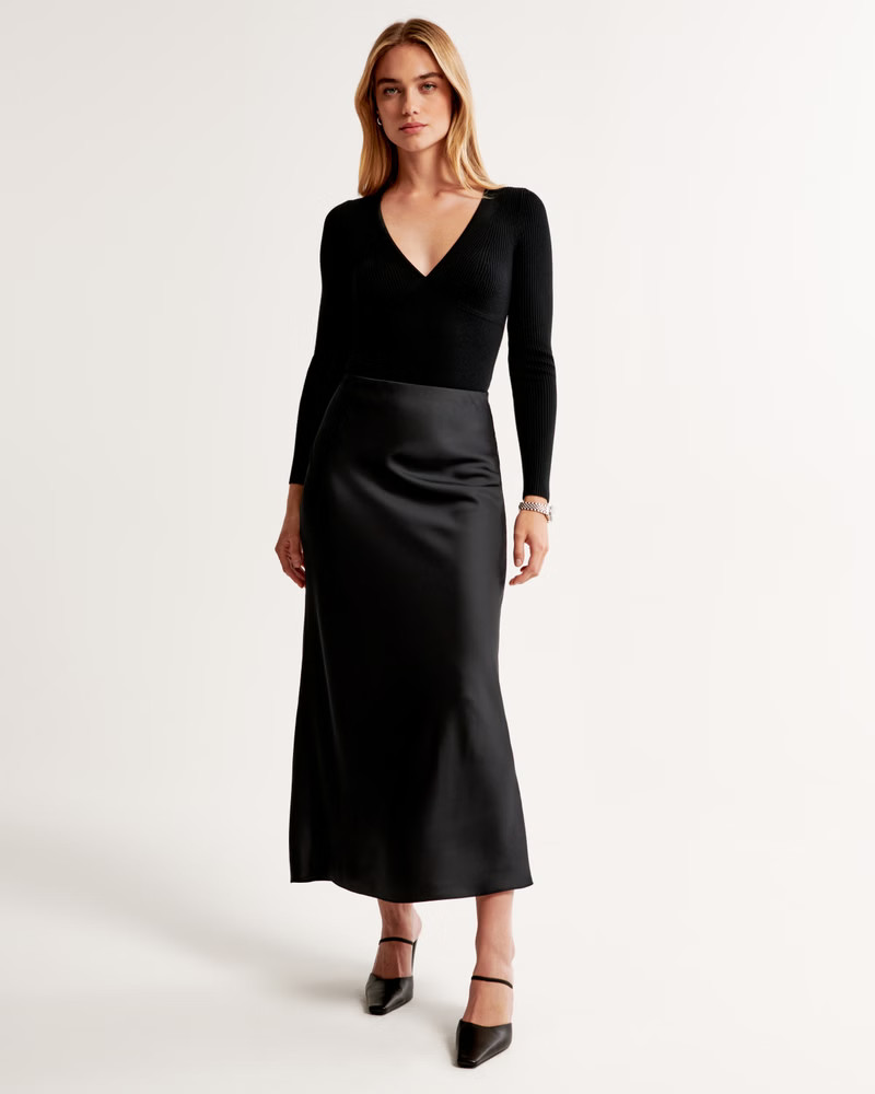 Long-Sleeve V-Neck Sweater Bodysuit | Abercrombie & Fitch (US)