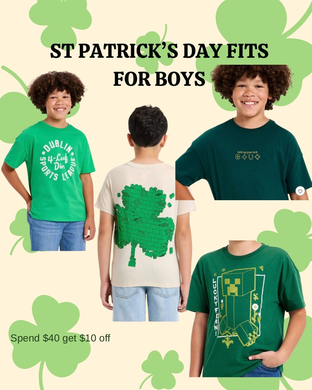 It’s almost St Patrick’s Day so take advantage of the spend $40 get $10 off sale to grab a tee for your boy  

#LTKSpringSale #LTKSeasonal #LTKKids
