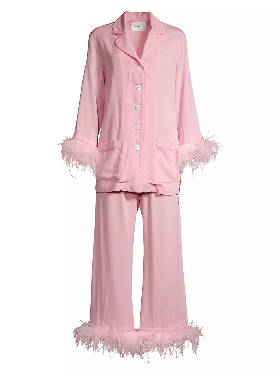 Party Faux Feather 2-Piece Pajama Set | Saks Fifth Avenue