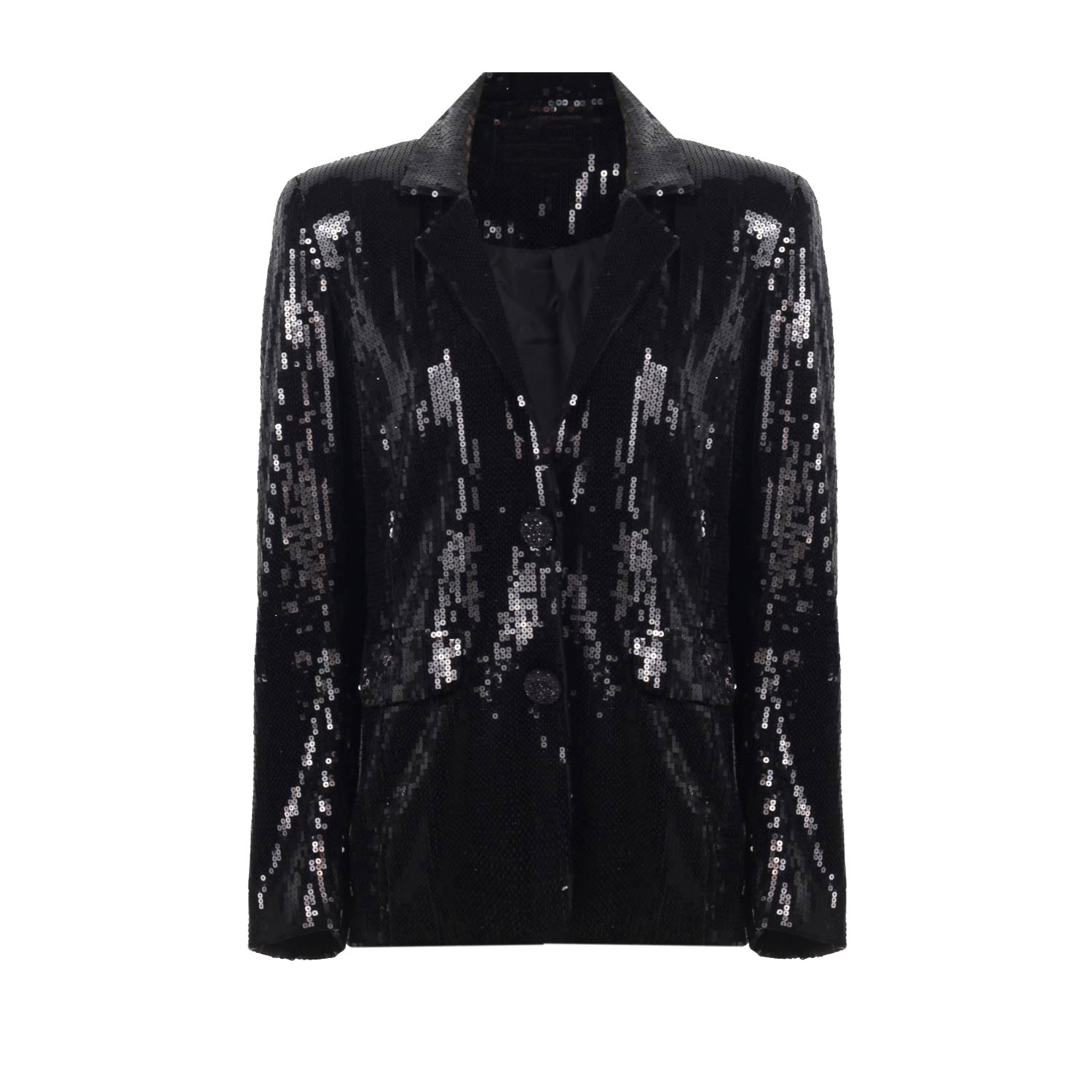 Single Breasted Oversized Black Sequin Blazer | Wolf & Badger (US)