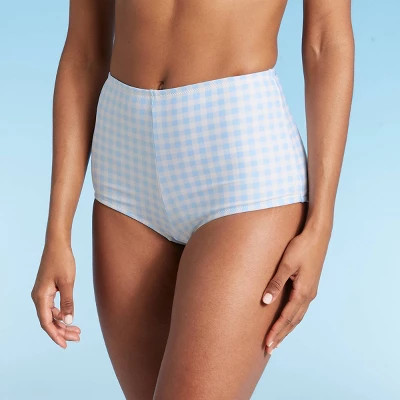 Women's Gingham Bikini Bottom - Kona Sol™ Blue | Target