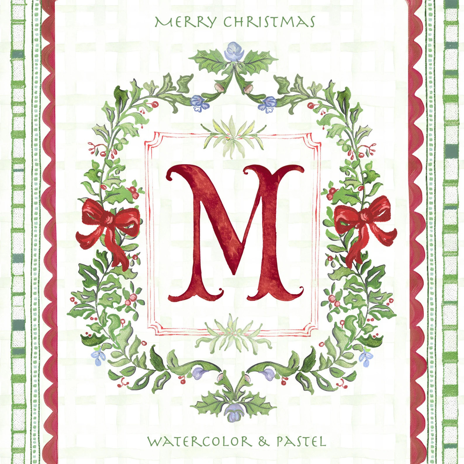 Christmas Crest DIY Digital Clipart, Red Bow, Digital Paper Frames Christmas Wreath - Etsy | Etsy (US)