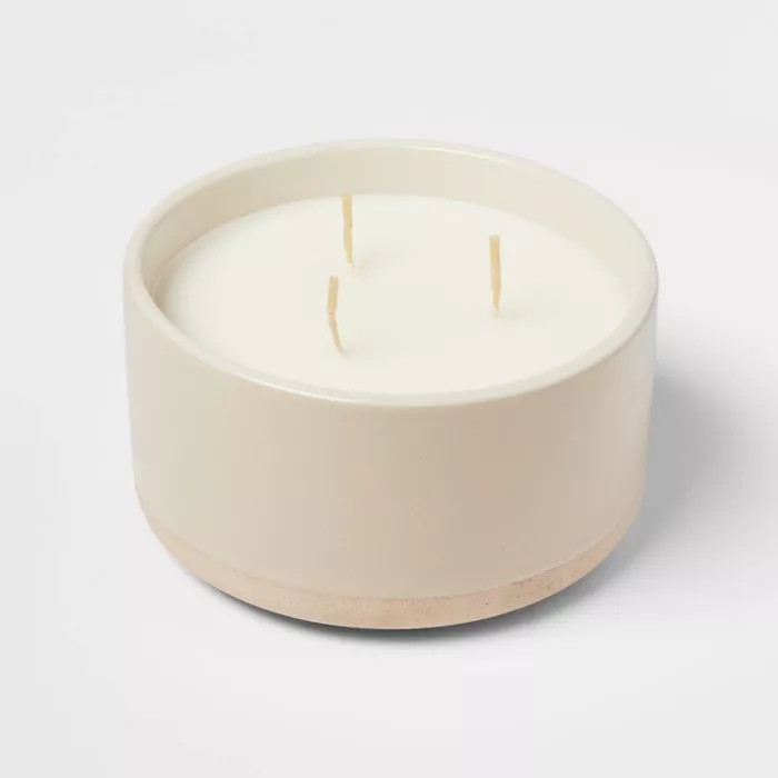 15oz Ceramic 3-Wick Candle Tan - Threshold™ | Target