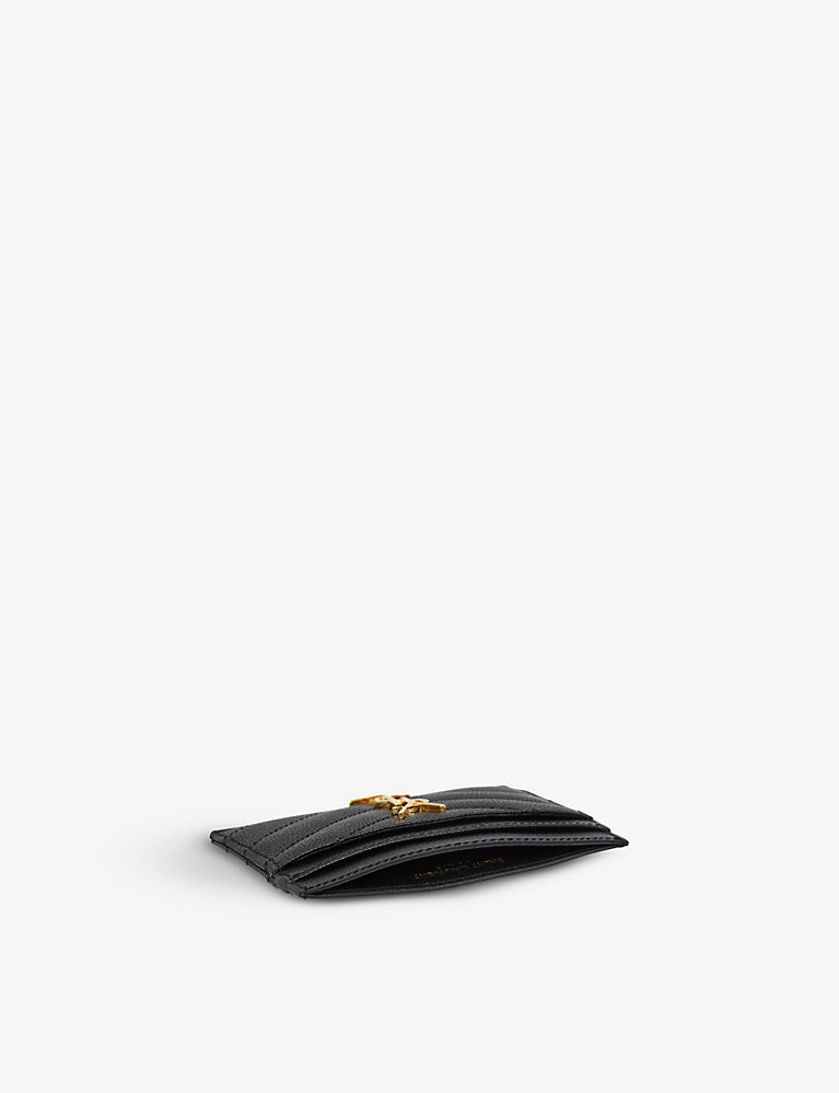 SAINT LAURENT Monogram quilted leather cardholder | Selfridges