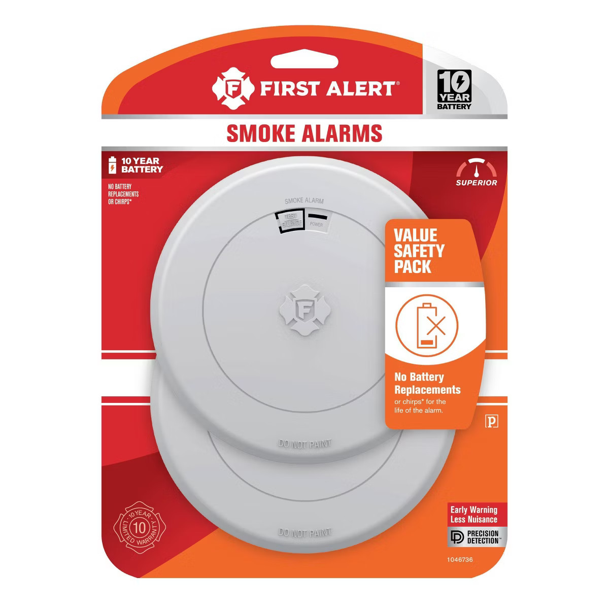 First Alert 2pk 10-Year Battery Photoelectric Smoke Alarm with Slim Profile | Target