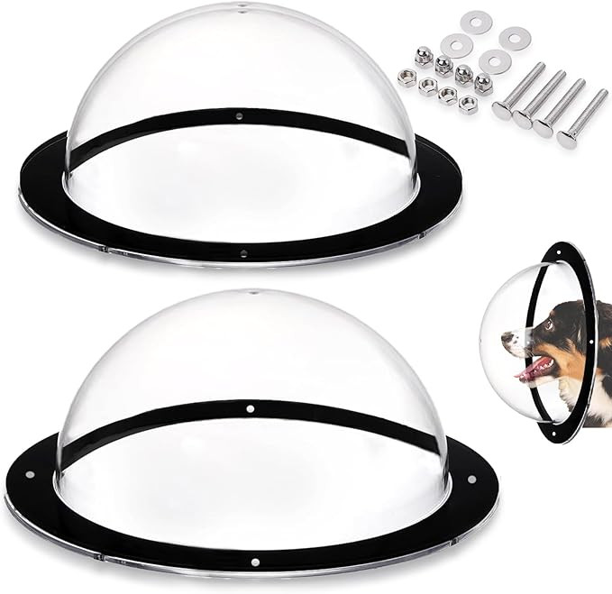 2 Pack Dog Fence Window, Plastic Pet Dome Clear View Pet Peek Window for Dog, Cat, Horse, Pet Sup... | Amazon (US)