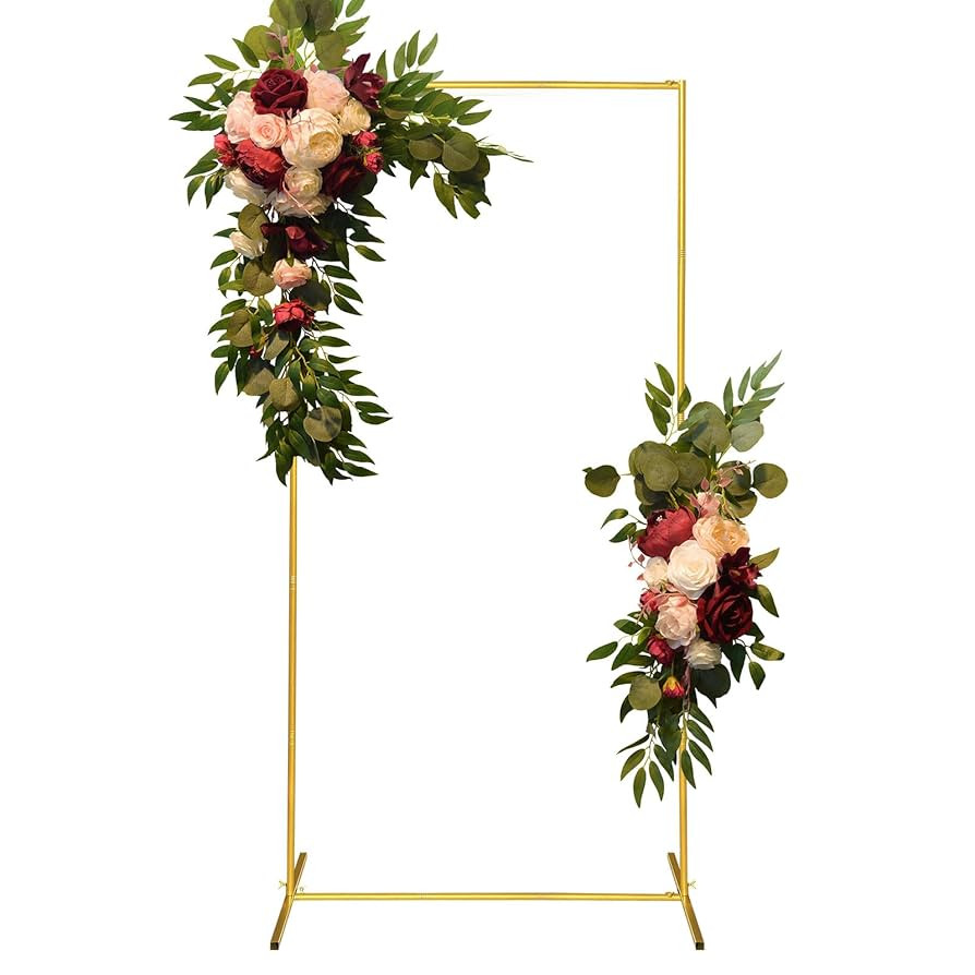 Metal Wedding Arch Backdrop Stand 6.6x3.3 FT Gold Square Balloon Arch Frame for Wedding, Birthday... | Amazon (US)