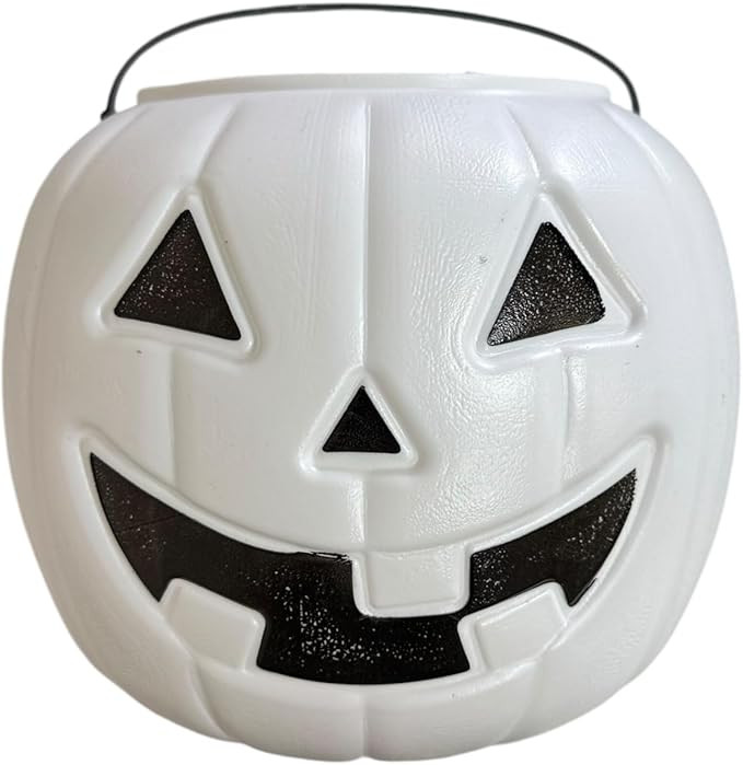 Halloween Pumpkin Treat Pail, White, 8", Trick or Treat Decoration (White) | Amazon (US)