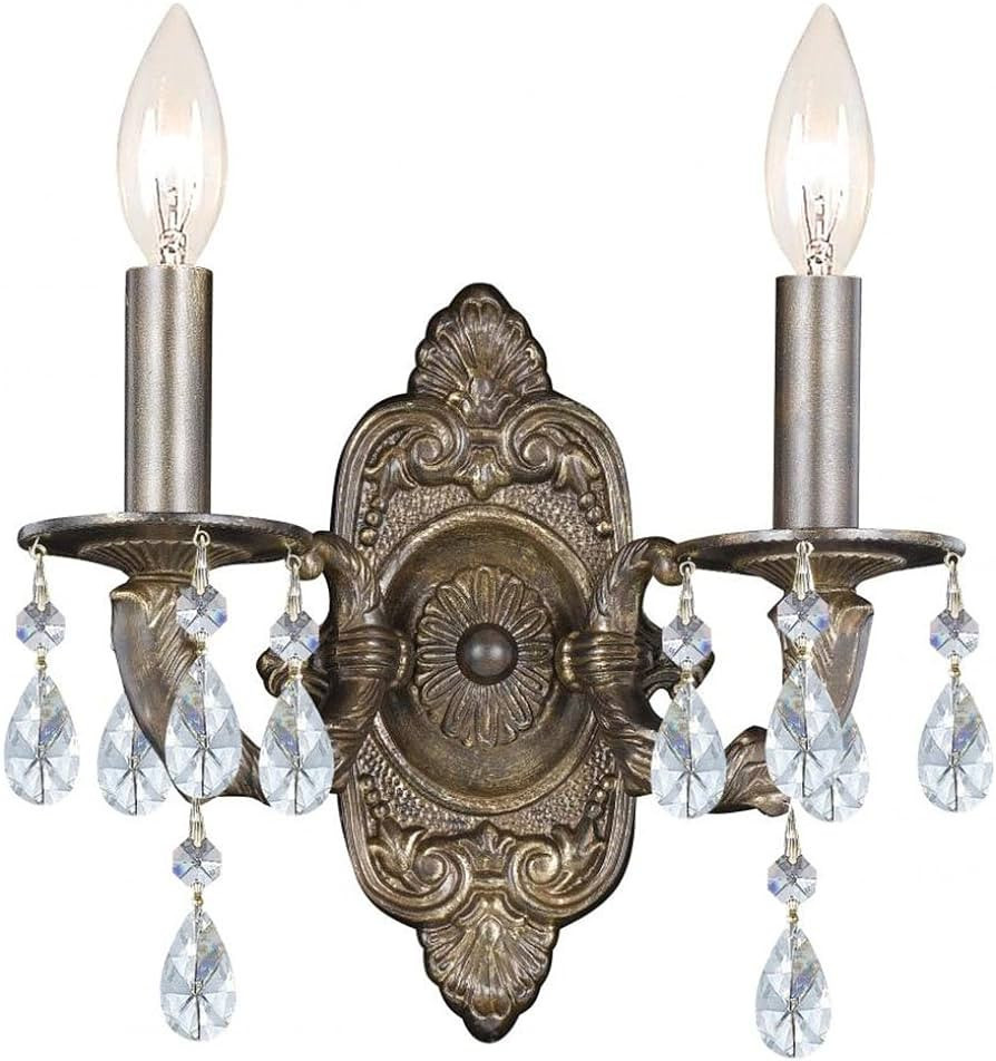Paris Market 2 Light Clear Crystal Bronze Sconce | Amazon (US)