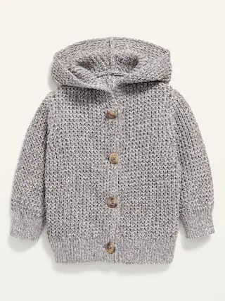 Hooded Button-Front Textured-Knit Cardigan for Baby | Old Navy (US)