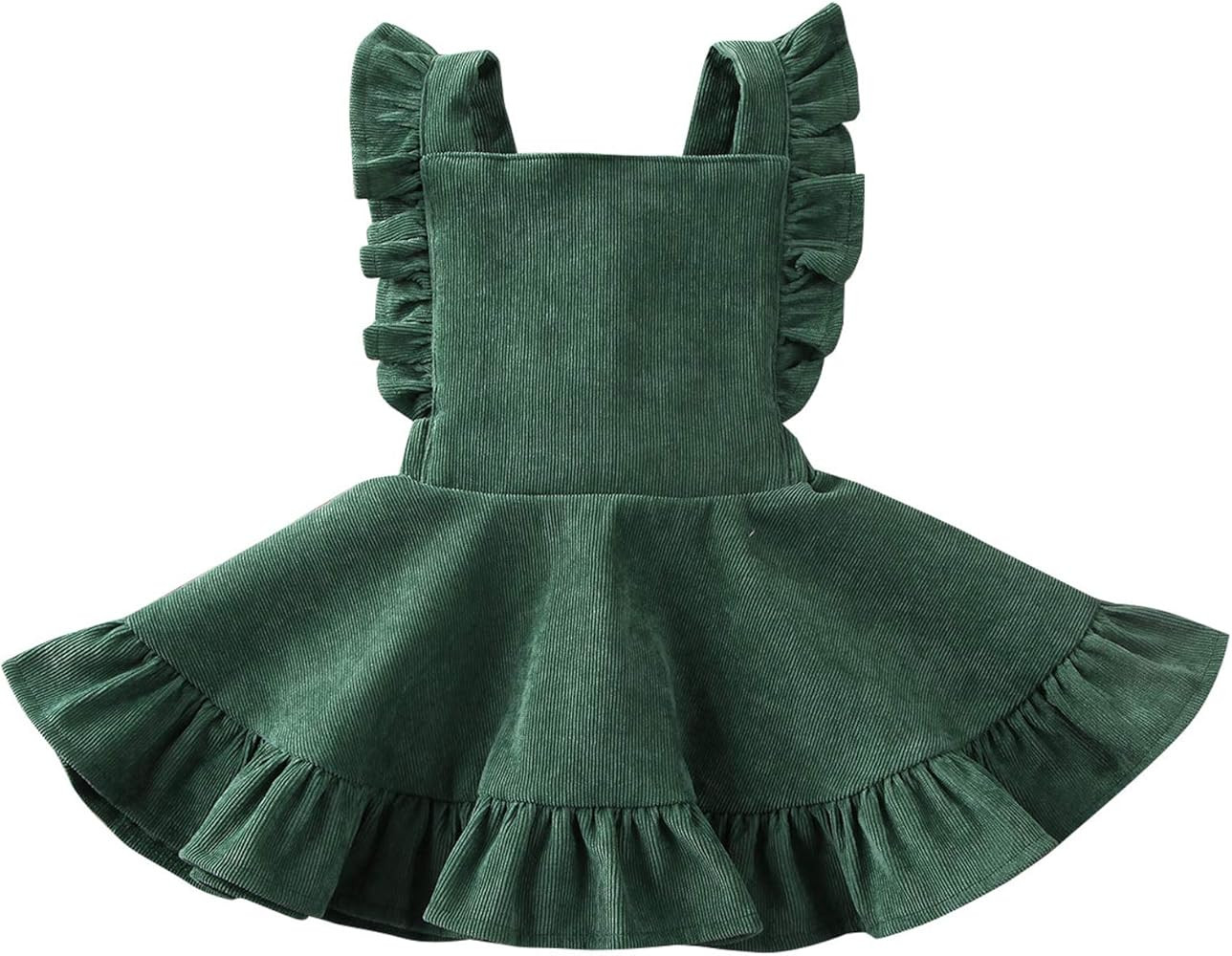 Karuedoo Baby Girls Velvet Suspender Skirt Infant Toddler Ruffled Casual Strap Sundress Summer Ou... | Amazon (US)