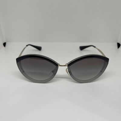PRADA Sunglasses CATWALK SPR 07U U43-5O0 64-14 Gold Black Grey w/ Silver Mirror | eBay US
