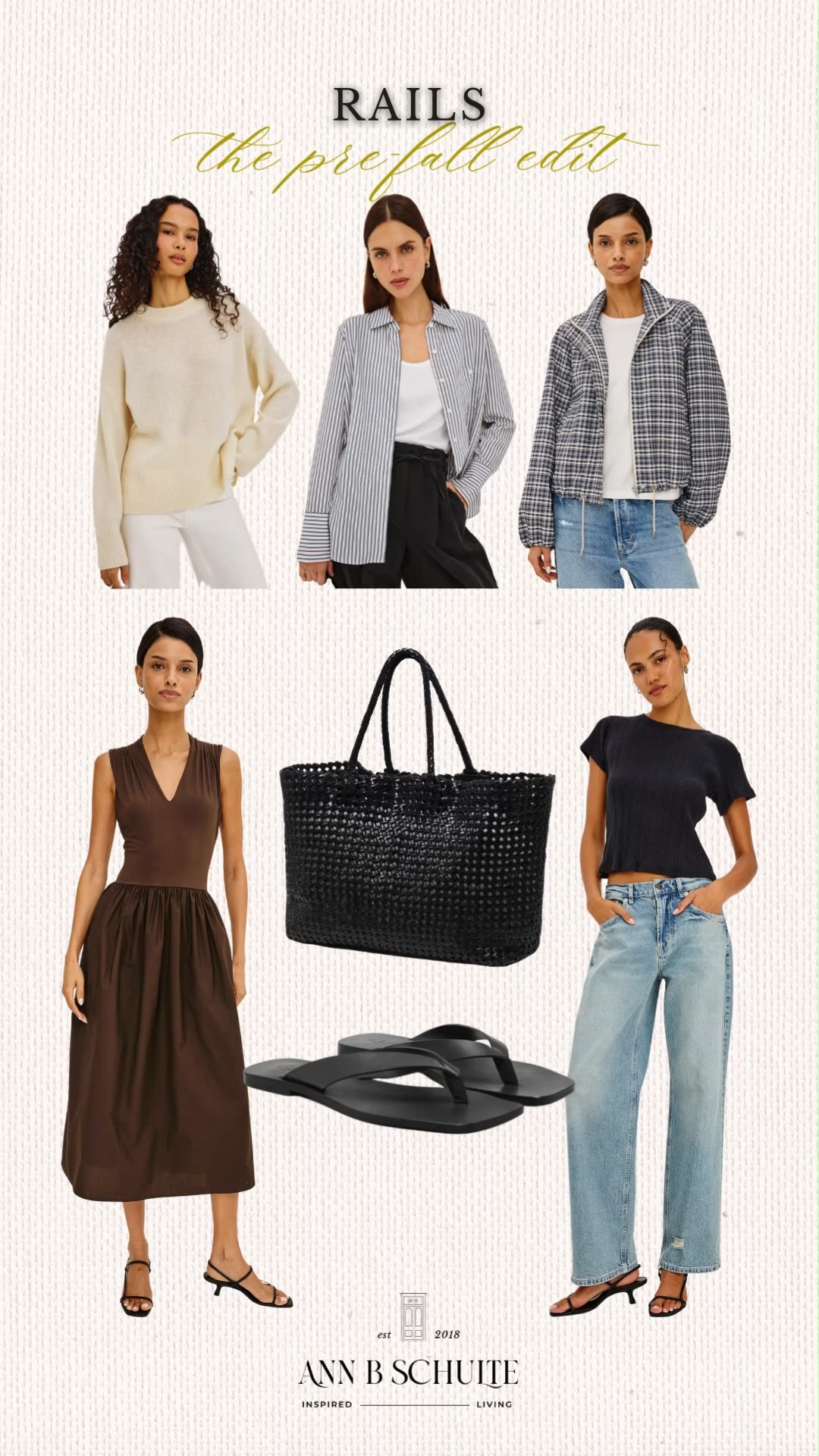 Rails’ Pre-Fall Edit is bringing effortless layers and polished everyday pieces that make transitioning into the new season feel easy. Think cozy sweaters, classic button downs, relaxed denim, versatile dresses, and lightweight jackets that can be styled from late summer through fall. Neutral tones and rich brown shades keep the collection timeless, while woven accessories and simple sandals add an effortless finish. These are the kind of wardrobe staples that make getting dressed feel simple, comfortable, and chic. 🤎✨🍂

#Rails #RailsPreFall #PreFallStyle #FallFashion #TransitionalStyle #FallWardrobe #EverydayStyle #CasualChic #WardrobeEssentials 

 #LTKootd