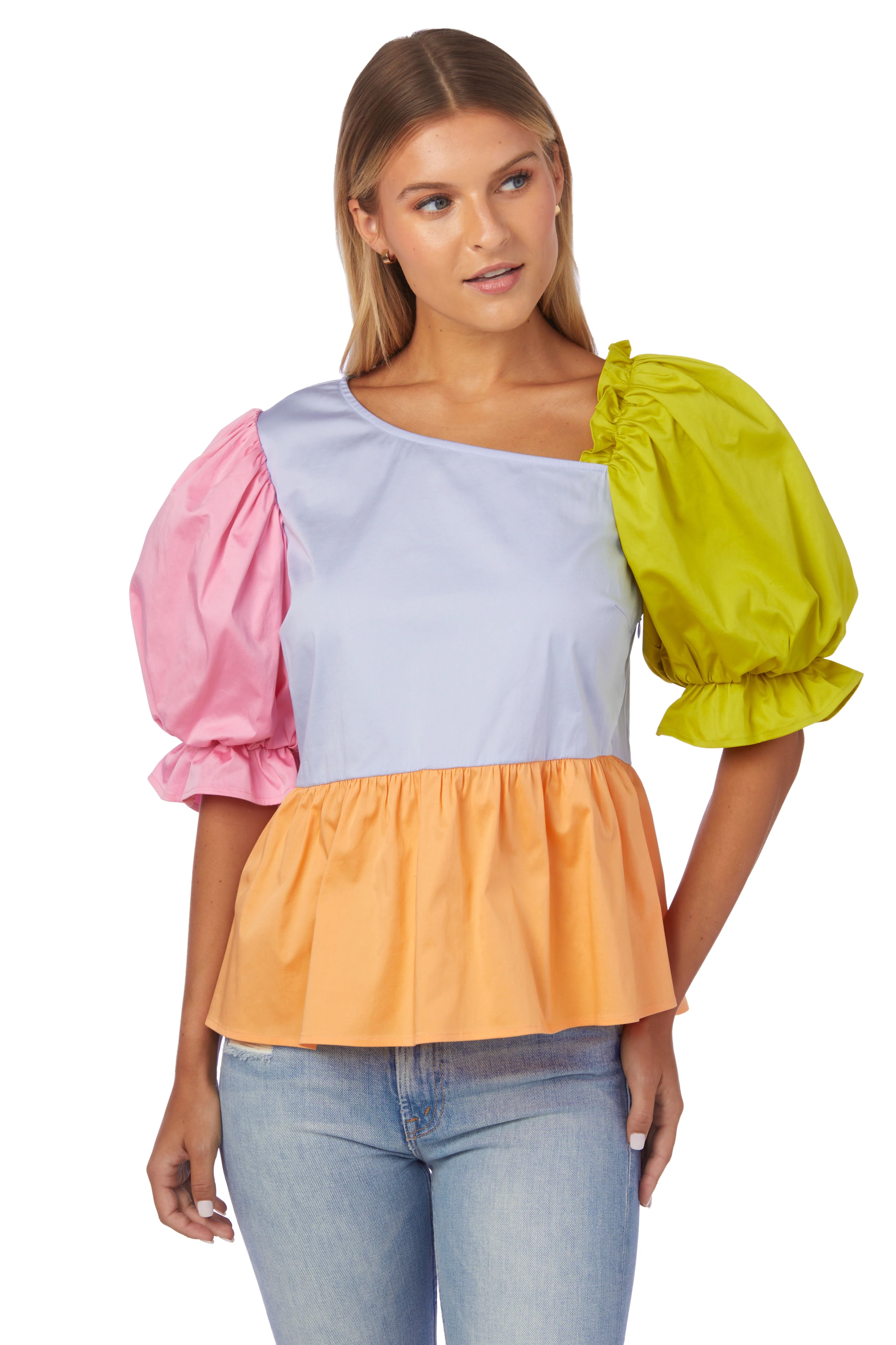 Rooney Top in Spring Colorblock - CROSBY by Mollie Burch | CROSBY by Mollie Burch