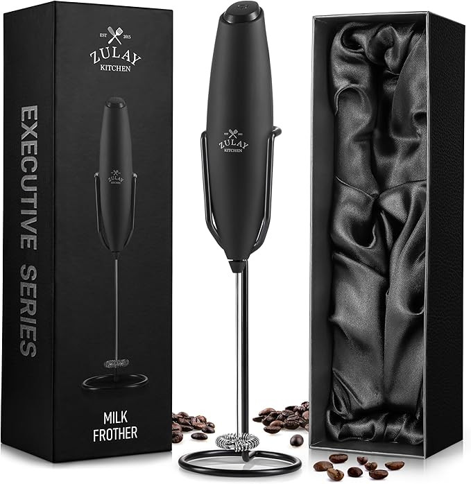 Zulay Kitchen Executive Series Milk Frother Wand - Upgraded & Improved Stand - Ideal Coffee Gift ... | Amazon (US)