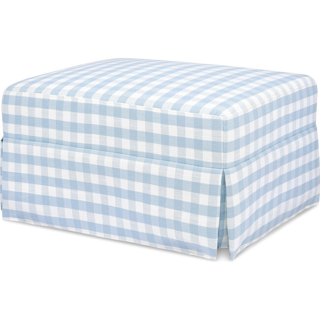 Maisonette x Namesake Crawford Gliding Ottoman, Blue Gingham | Maisonette