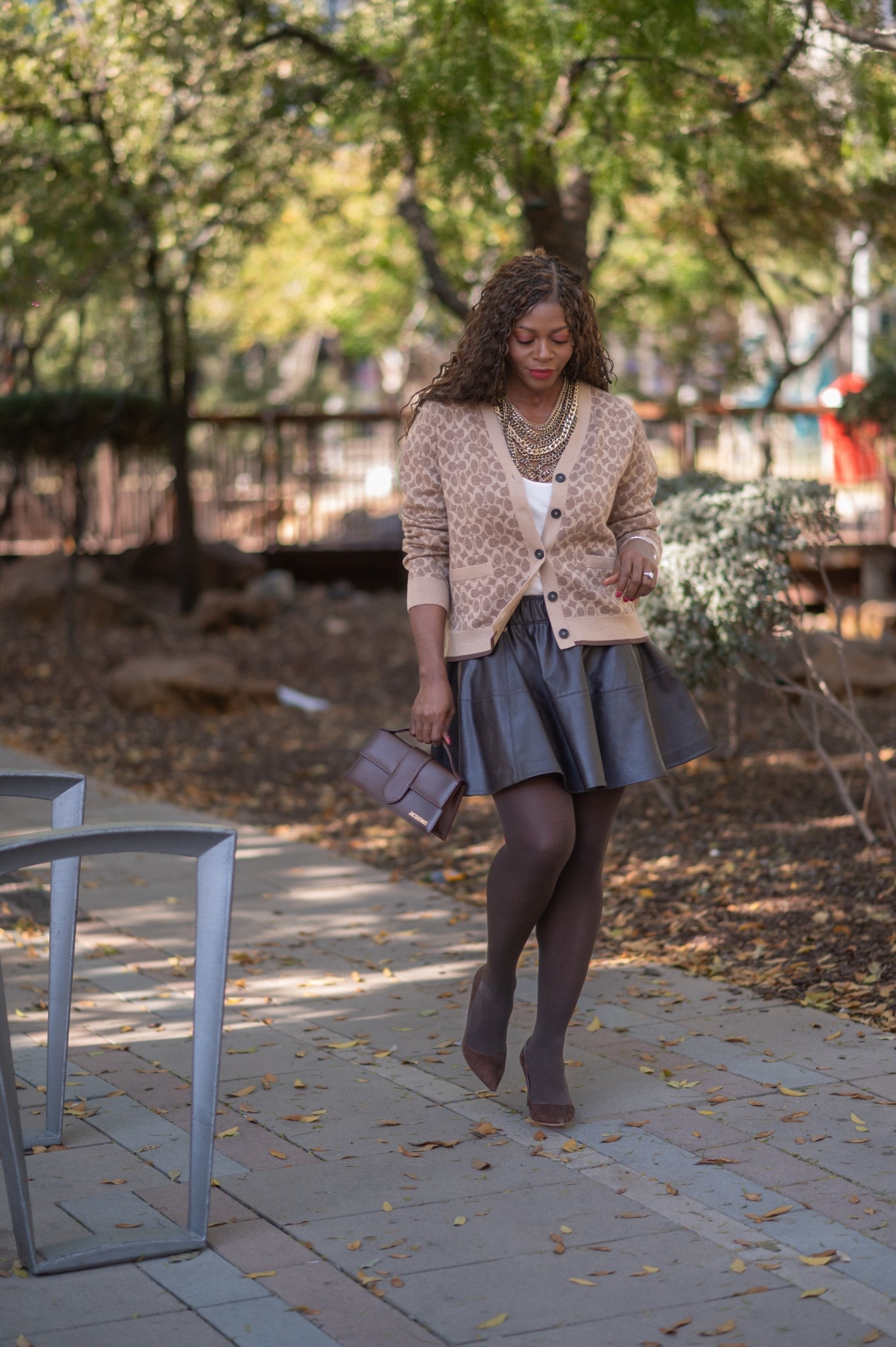 Styling chocolate brown pieces!
