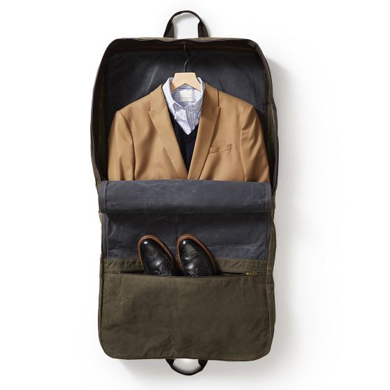 Waxed Canvas Garment Bag | Mark and Graham