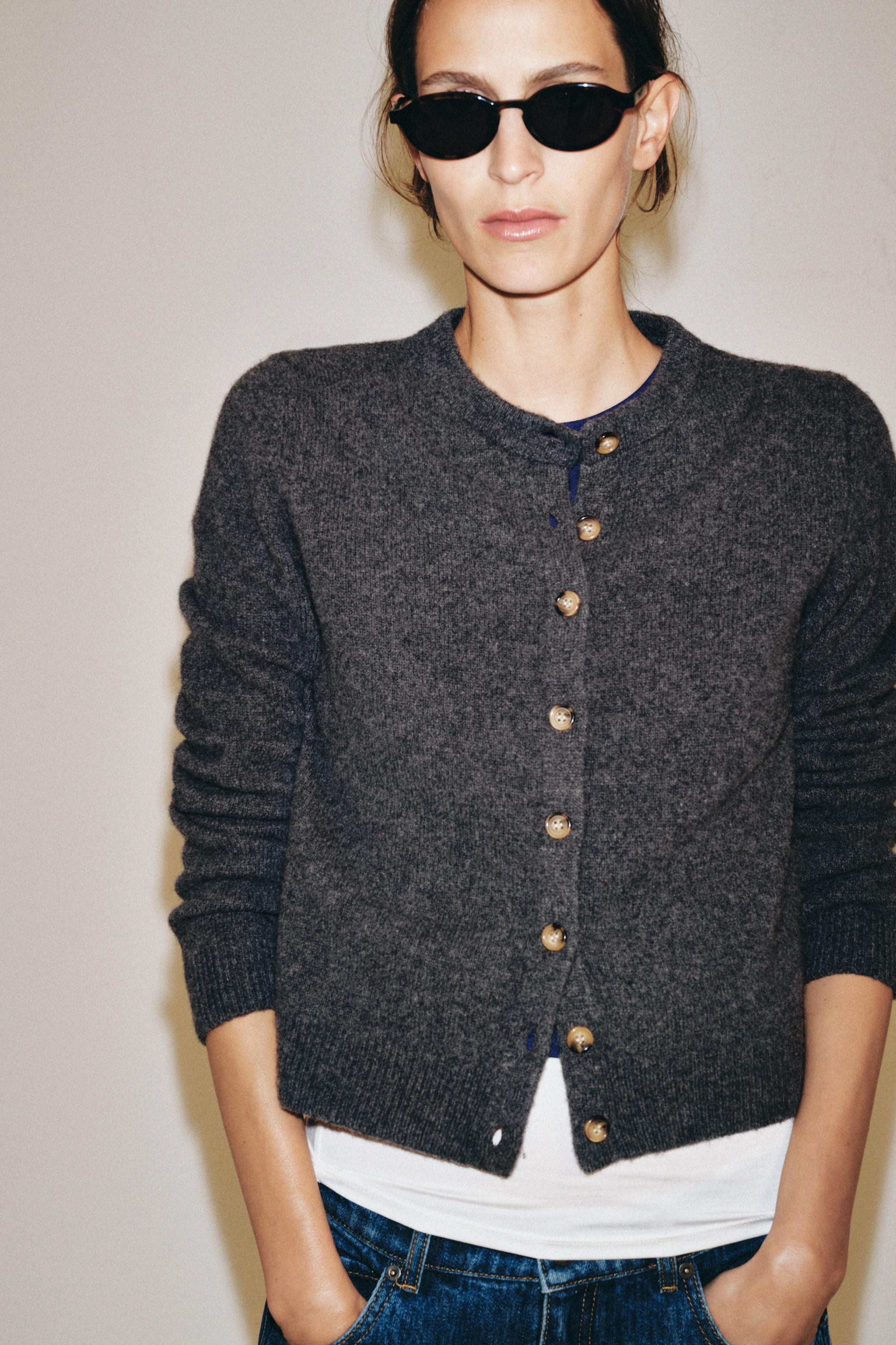 CASHMERE WOOL BLEND BUTTON-UP JACKET | Zara US
