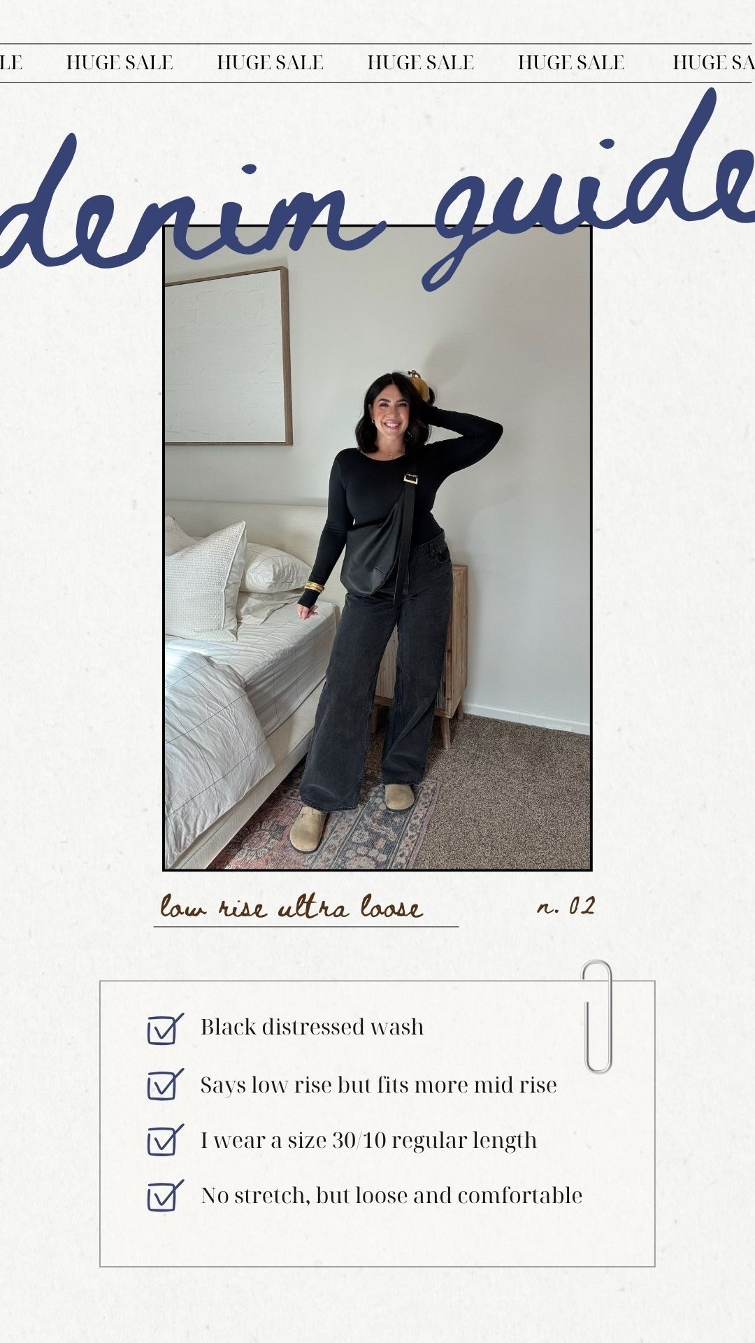 Abercrombie denim sale guide! 30 - 50% off all jeans! Use code DENIMAF for extra 15% off! 

Low rise ultra loose jean in a black distressed wash. 
I'm a size 30/10 in Abercrombie jeans! 
More mid rise on me, no stretch but super loose and comfy! Comes in curve love too. 

Summer sale, fall denim, fall jeans, denim outfits, black jeans, Abercrombie jeans

#LTKSaleAlert #LTKStyleTip #LTKMidsize