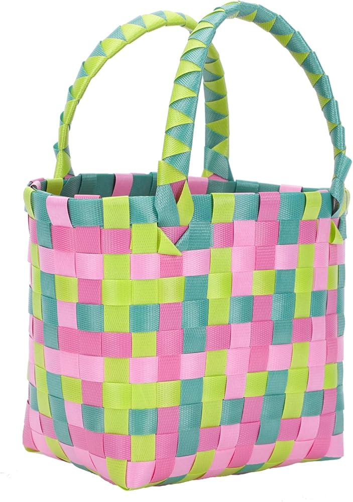 Cabilock Purse Market Basket with african market basket woven grocery basket plastic shopping bas... | Amazon (US)
