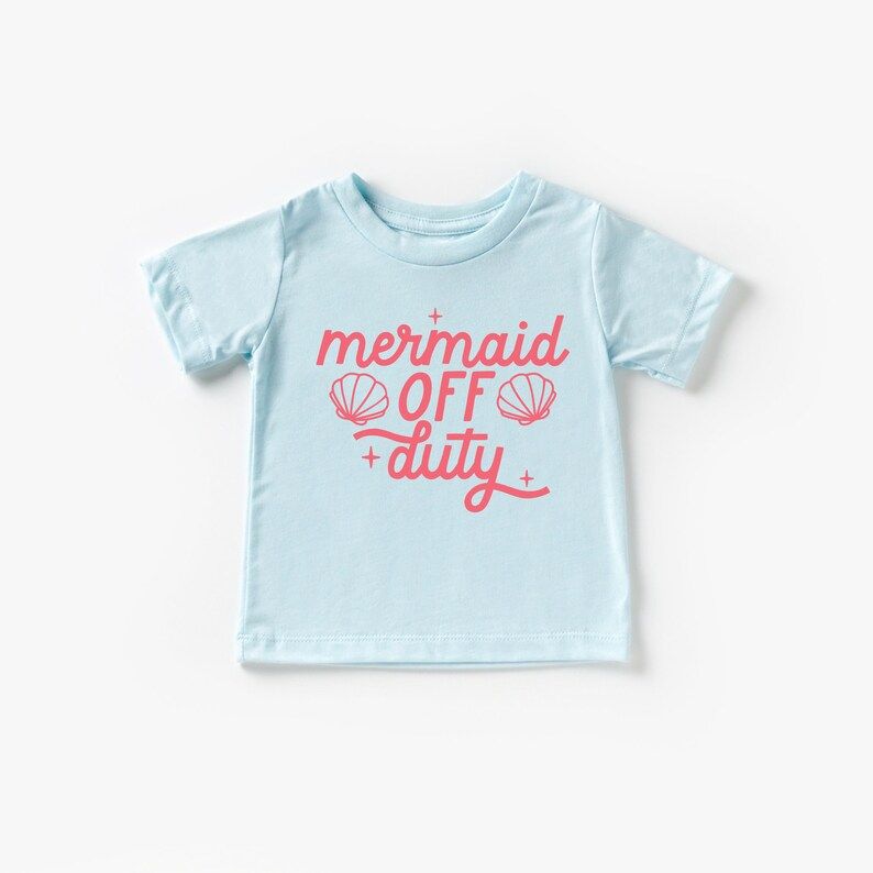 Mermaid Off Duty Toddler and youth Shirt, Kid Graphic Shirt, Beach Bum Kids Shirt, Beach Vacation... | Etsy (US)